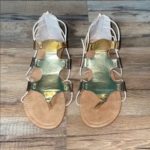 Gold Short Gladiator Sandals